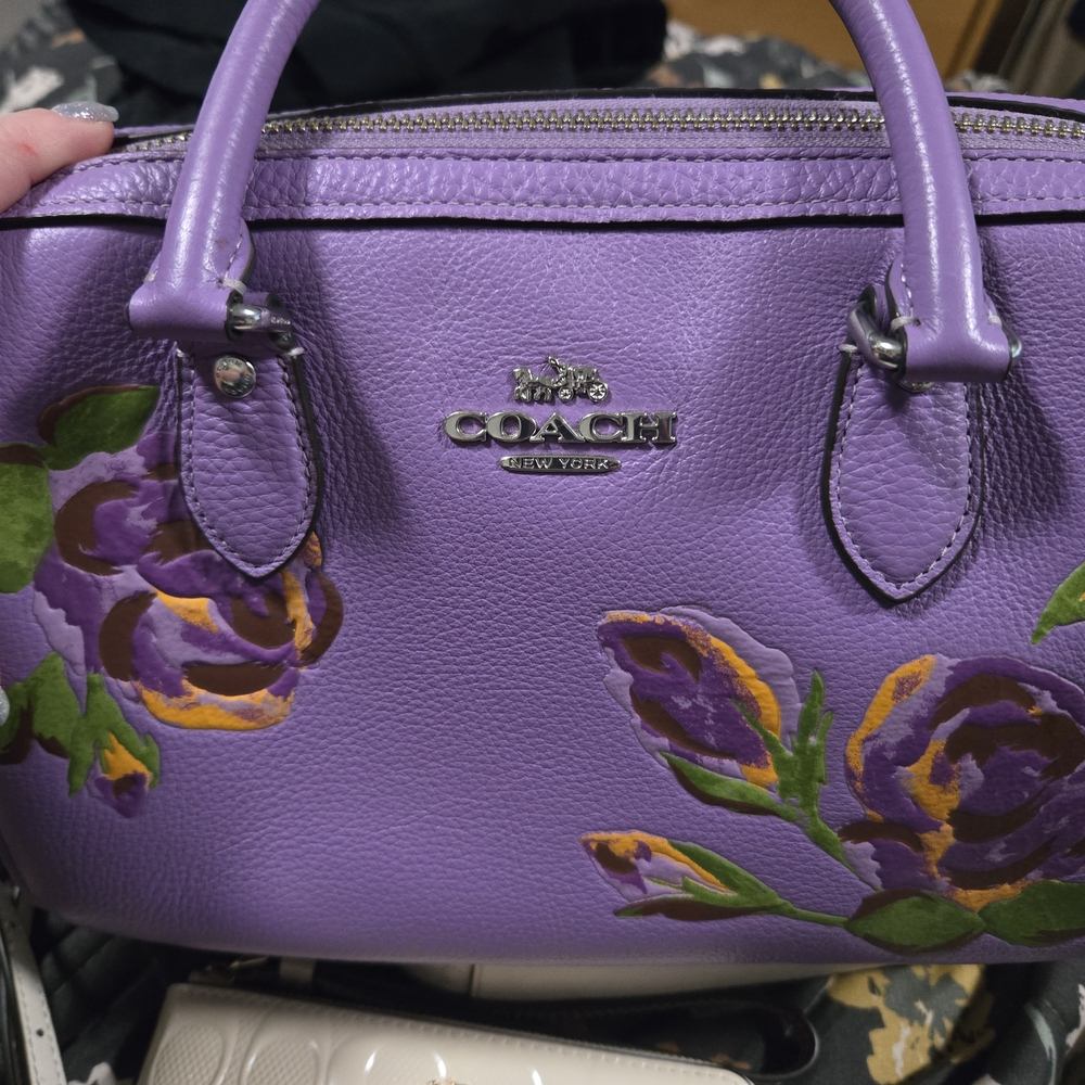 Coach Lavender Floral Satchel